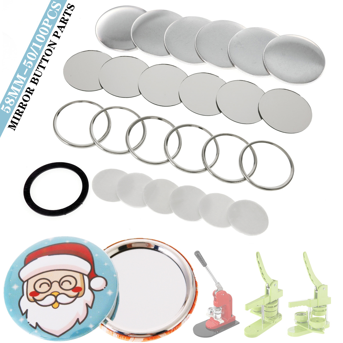 Button Badge Blank - Piezas de Botones de Espejo en