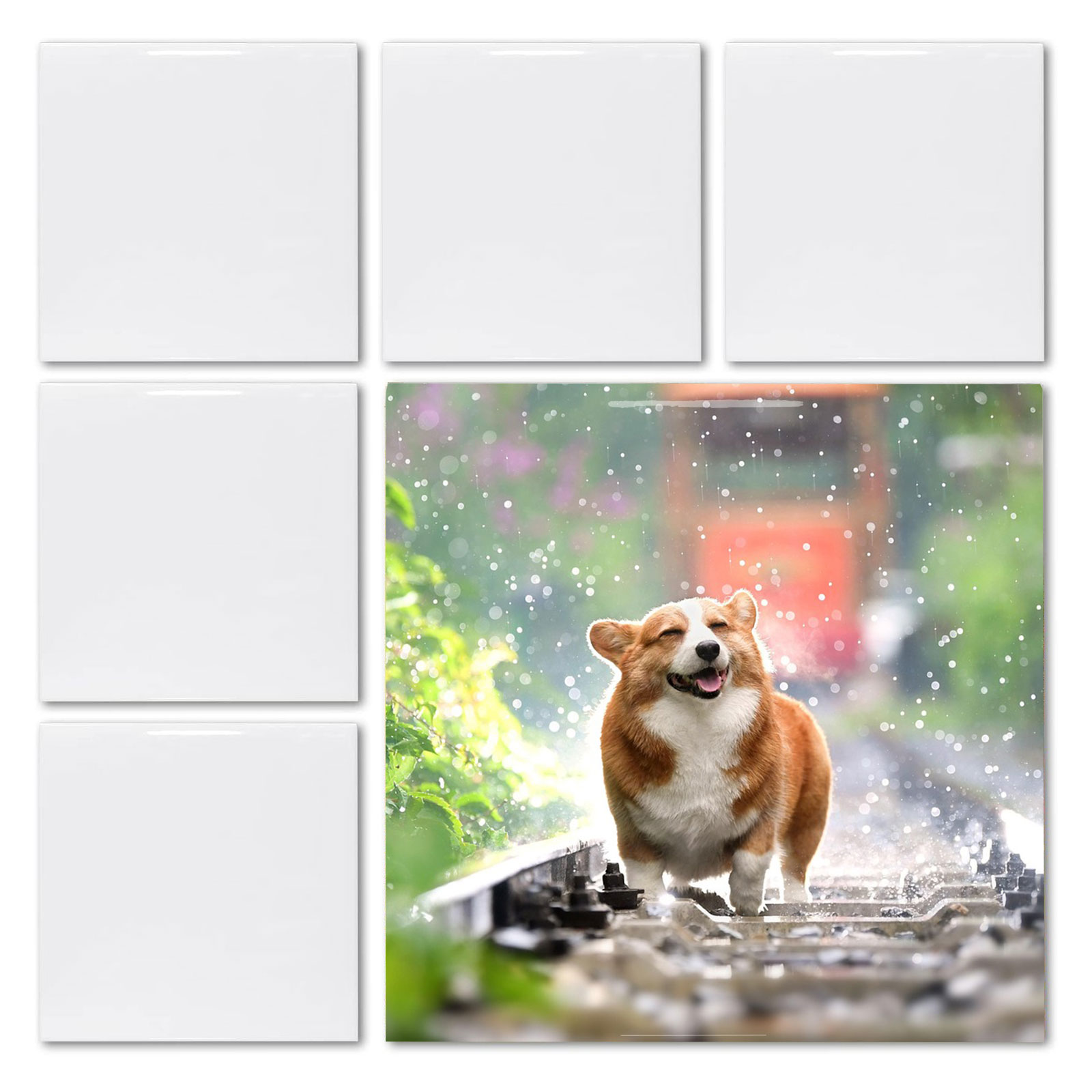 Ceramic Tile Blank - 20 Piezas de Azulejos Cuadrados Blancos