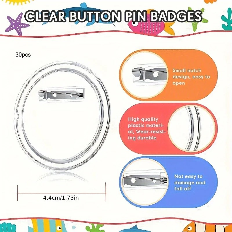 30 piezas de acrílico en blanc - Button Badge Blank reseña y precio